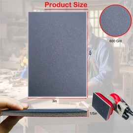 20 PCS 3 x 4 Inch 600 Grit Sanding Sponge - Ultra Fine Hook-and-Loop Backing Sanding Sponges Pads - Soft Foam Sand Block Wet Dry Sandpaper for Model Plastic Toy Drywall Metal Wood Furniture Polishing