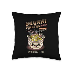 Funny Foodie Shumai Master Apparel Co. Funny Dim Sum Shumai Cute Chinese Food Gift Throw Pillow, 16x16, Multicolor