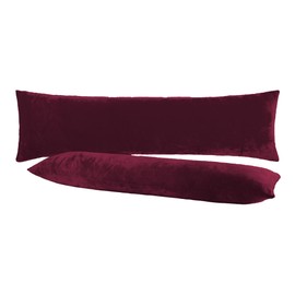 BaSaTex Cashmere Touch Cushion Cover, Cushion Covers, Side Sleepers, Nursing Pillow, 40 x 145 cm, Similar to Nicky Teddy Corals Fleece Pillowcase Bordeaux