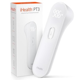 iHealth Thermometer for Fever, Digital Medical Infrared Forehead Thermometer for Baby, Kids, Toddlers and Adults , 3 Built-in Sensors for Better Accuracy,Large LED Display and Vibration Notification
