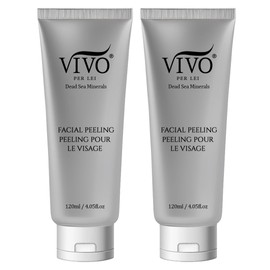 Vivo Per Lei Facial Peeling Gel - Face Peel with Dead Sea Minerals - Gentle Exfoliating Gel for Face - 4.05 Fl Oz - Pack of 2