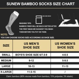 Sunew Bamboo Crew Dress Socks,Cushioned Outdoor Recreation Cycling Smelling Fresh Crew Lightweight Trekking Anti Slip Home Training Mid Calf Socks 3 Pack Black XL