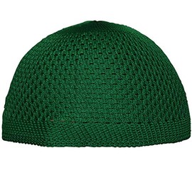 TheKufi Green Open-Weave Nylon Stretchy Soft and Comfortable Kufi Hat Skull Cap Beanie (XL -23.5" (59.8cm))