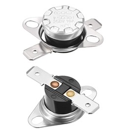 uxcell KSD301 Thermostat 70°C/158°F 10A Normally Open N.O Adjust Snap Disc Temperature Switch 2pcs,Bakelite Material