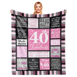 40th Birthday Women, Gift 40th Birthday Woman, Gifts for Women 40th Birthday, Birthday Gift for Women 40, Decoration 40th Birthday Women, Gifts for Women from 40, Blanket 150 x 130 cm