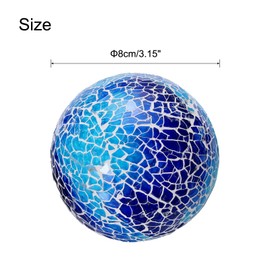 sourcing map 3Pcs Decorative Glass Balls 8cm Orbs Centerpiece Balls Mosaic Glass Ball Sphere for Decor Bowls Vases Dining Table Party, Deep Blue