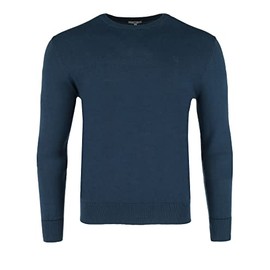 Mexx Men's Brian Crew Neck Sweater, Light Navy (Dark Denim), L