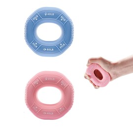 Grip Strength Trainer,Finger Exerciser,Hand Gripper Strengthener Devices,Forearm Strengthener Gym Accessories for Men Women workout (Sky blue(30-40-50LB)+Gray(50-60-70LB))