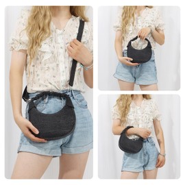 Syrads Denim Hobo Bags for Women Retro Shoulder Bag Casual Tote Handbags Shoulder Bag, black