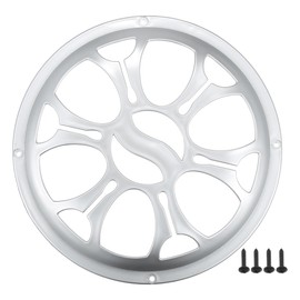 A ABSOPRO 8" Car Speaker Grille Cover Round with Screws Silver - 1 Piece