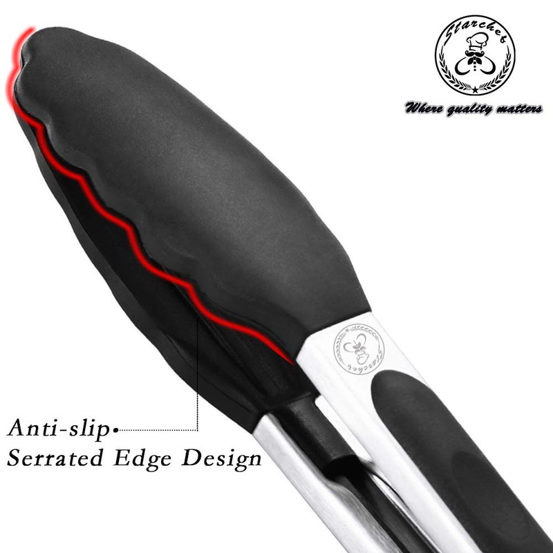 Starchef Kitchen Food Tongs - Utensil for Cooking, Serving, Barbecue,