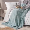 RECYCO Chenille Throw Blanket with Decorative Tassel Fringe Luxury Cozy