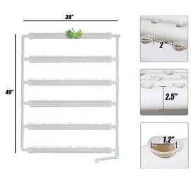 INTBUYING Hydroponics Growing System 54 Holes 6 Pipe Plant Site Grow Kit Hydroponic Gardening System Wall-Mounted Style with Water Pump, Nest Basket and Sponge