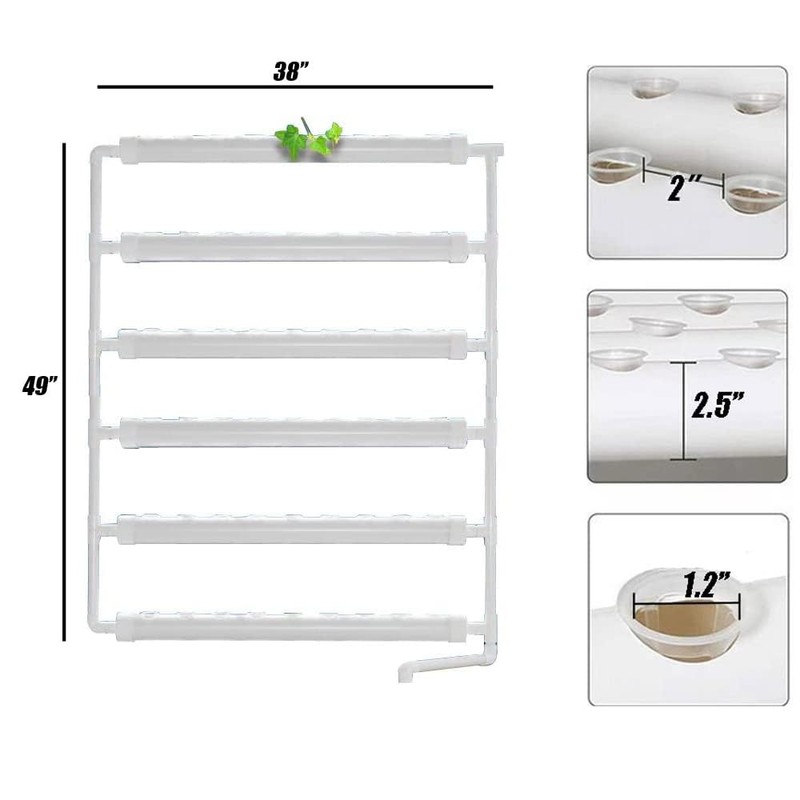 INTBUYING Hydroponics Growing System 54 Holes 6 Pipe Plant Site