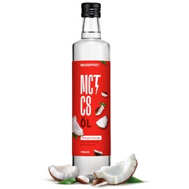 BRAINEFFECT MCT Oil C8 - Forms 300% More Ketones Than Other MCT Oils (>97% C8) - Ketogenic Diet - Pure Coconut Oil Extract - Ideal for Ketogenic Diet & Bulletproof Coffee (500 ml)