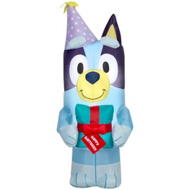 Gemmy Airblown Inflatable Birthday Bluey, 3.5 ft Tall, Blue