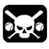 thatlilcabin - Skull Baseball bat AS1275 6" Baseball car Sticker