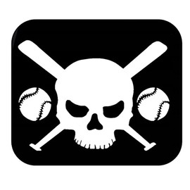 thatlilcabin - Skull Baseball bat AS1275 6" Baseball car Sticker Decal