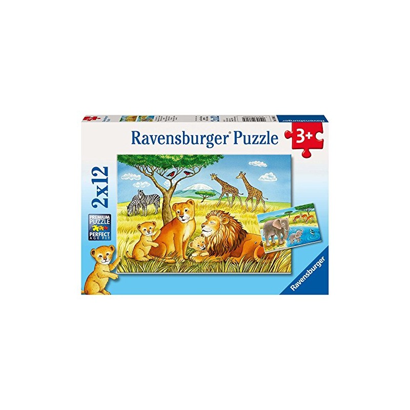 Ravensburger 76062 "Elephant, Lion And Co. Puzzle (2 x 12-Piece)