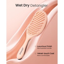 AIMIKE Detangling Brush, Wet Dry Vented Detangler Brush w/Soft Bristles, Pain-Free Detangle Hairbrush Loosens Stubborn Tangles, Extra Gentle on Sensitive and Fine Hair, for Women & Kids