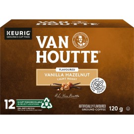 Keurig Van Houtte Vanilla Hazelnut Coffee, Light Roast, Keurig 12ct
