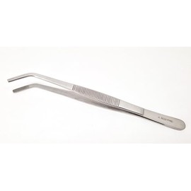16cm Front Angled Tweezers for Laboratory Practice, Industrial Work, Gardening, Cooking, Aquarium, Beauty
