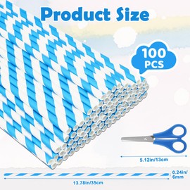 100 PCS Cotton Candy Sticks Blue, Anglecai 13.8 Inch Cotton Candy Cones