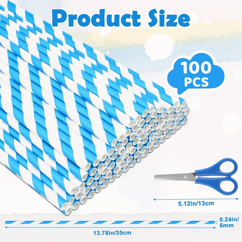100 PCS Cotton Candy Sticks Blue, Anglecai 13.8 Inch Cotton