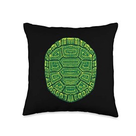Shell of the turtle illustration Shell of The Turtle Looking Like a Funny Green Backpack Throw Pillow, 16x16, Multicolor