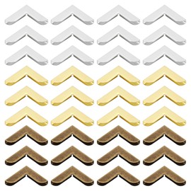 PATIKIL 20mm Metal Book Corners, 150pcs Photo Corners Book Corners Protector Retro Metal Decorative for Crafting Scrapbook Photo Album Book Binding, Bronze Silver Gold