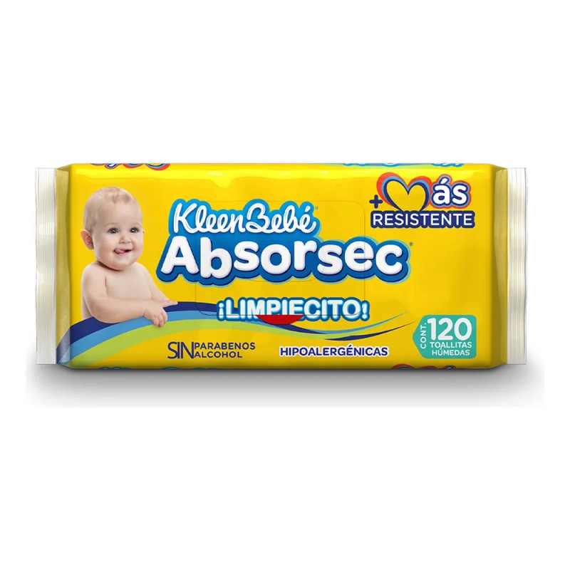 Toallas Humedas Kleenbebé Absorsec Limpiecito 120 Toallitas