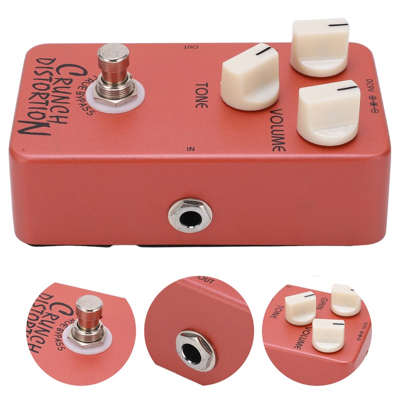Distortion Pedal Dark Red Metal Classic British Rock Monoblock Guitar