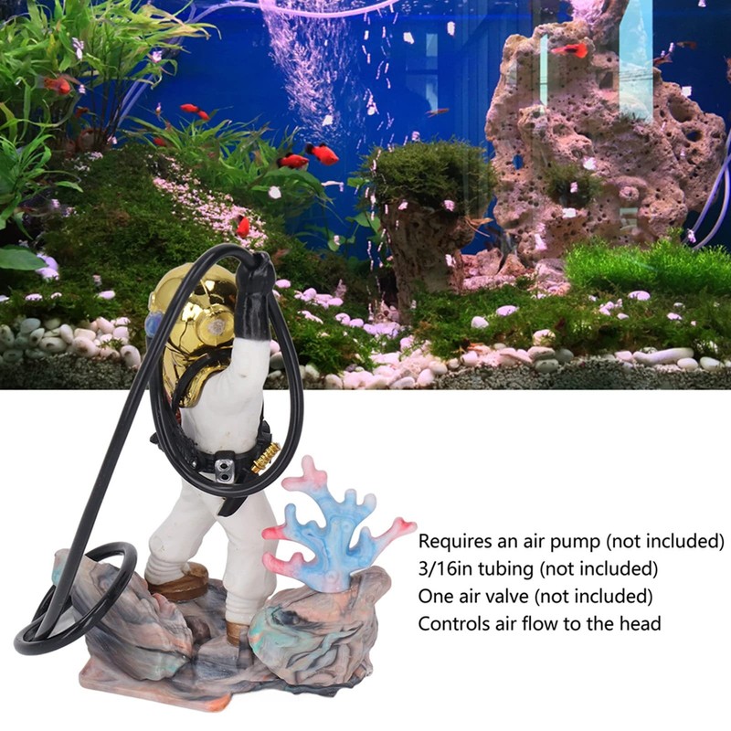 Diver Fish Aquarium Ornament Diver Air Action Aerating Diver Aquarium