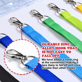 12 Pack Cruise Lanyard Set with 12 Transparent ID Cardholders: 2 Colors x 6, Perfect for Small Quantity Needs (Pink+Hotpink,12P