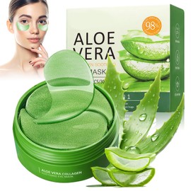 60 Stück Augenpads mit Aloe Vera,Augenmaske gegen Augenringe, Tränensäcke und Feine Linien,Feuchtigkeitsspendende Eye Pads für strahlende und erfrischte Augen,für Frauen und Männer