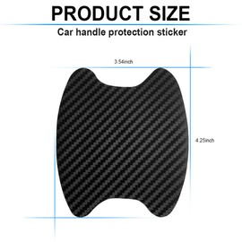 Adunsiaoto 4pcs Car Door Handle Scratch Protector, Car Door Handle Scratch Protection Cover Guard Film Stickers, Universal Fit for Most Vehicles, Scratch-Resistant Protective Film(Black)