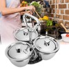 Spice Rack Kitchen Stainless Steel Seasoning Pots Condiment Set Rotating