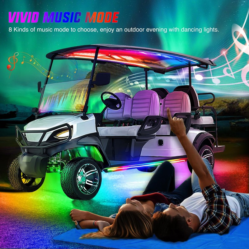 Nilight 6PCS Golf Cart Underbody Light Kit with Canopy Lights