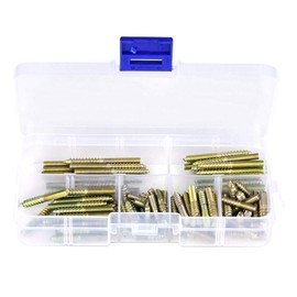 Hilitand 110pcs M4 Double End Threaded Bolts for Woodworking Hanging Screws 6 Different Sizes 16/20/25/30/35/40mm