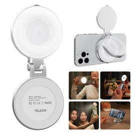 TELESIN° Ring Light, Magsafe Compatible, Selfie Light, Photography Light, LED Light, Magsafe, 3 Levels of Color Temperature, 2,700K - 7500K, Brightness Adjustable, 180° Folding, 360° Rotation,