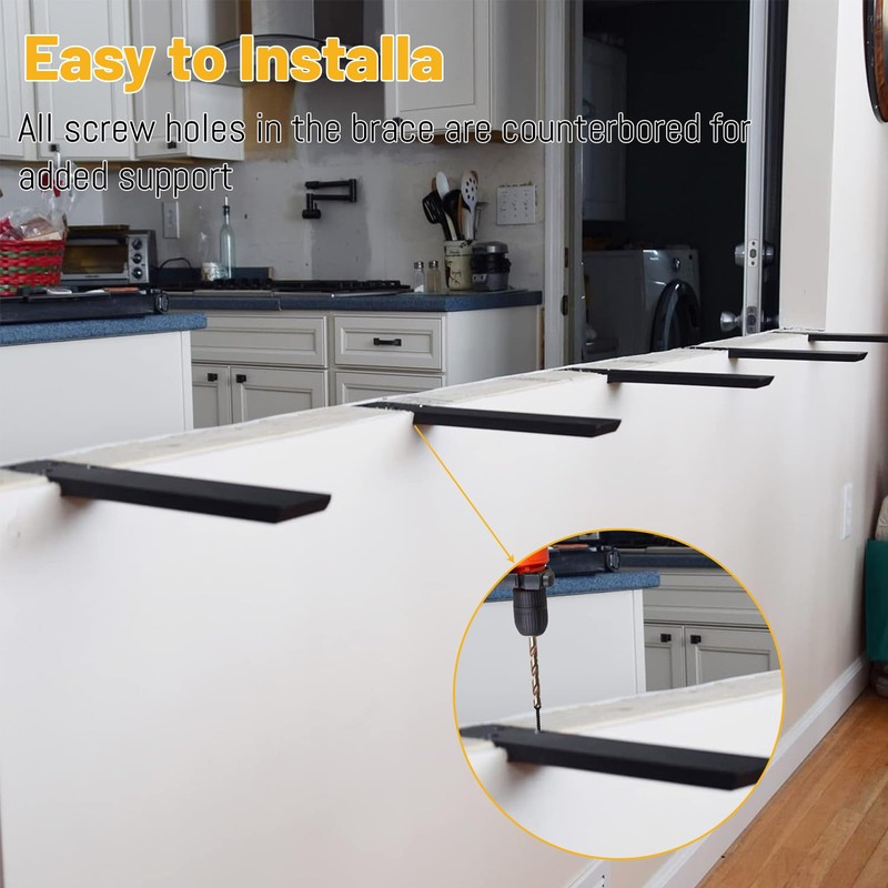 Hidden Granite Countertop Support Brackets 4 Pack 12" L x