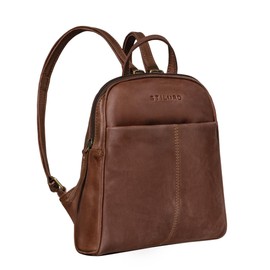 STILORD 'Charlotte' Elegant Vintage Ladies Backpack Leather Small Vintage Purse City Shopping Rucksack Daypack Genuine Leather, Colour:Messina - Brown