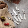 CATHYLIN 20 pieces Stainless Steel Vintage Flatware Sets With White