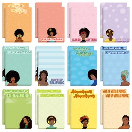 Sinmoe 24 Pcs Black Girl Inspirational Sticky Notes 3 x 4 Inch Appreciation Sticky Notes Motivational Memo Pads Black History Positive Gifts Notepads for Women Work Study School Office(Inspirational)