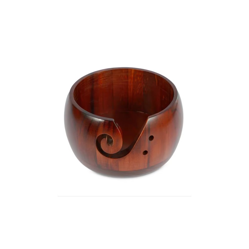 Wooden Yarn Bowl for Knitting & Crochet - Smooth Pine