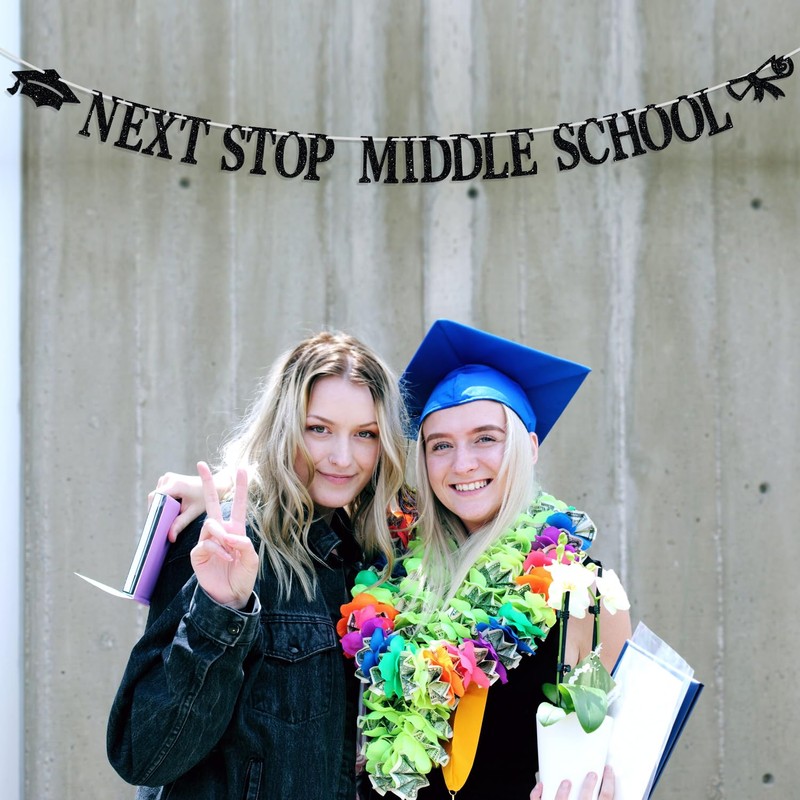 Next Stop Middle School Banner, Congrats 5th Grade graduate/Elementary School