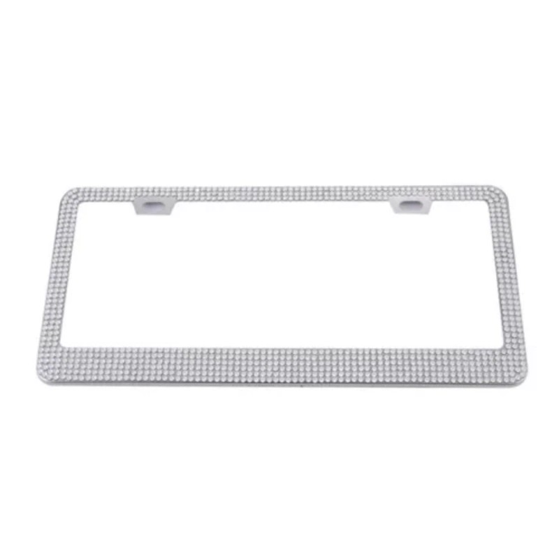 BLVD Rhinestone Unbreakable License Plate Frames Crystal Glitter Label Car