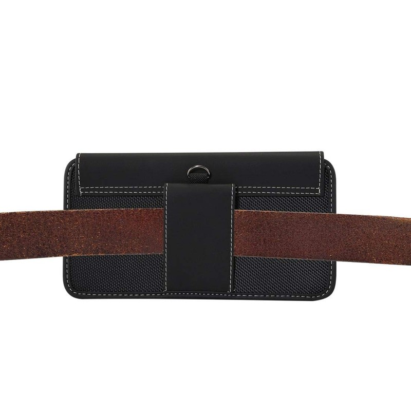 DFV mobile - Belt Case Cover Horizontal Leather & Nylon