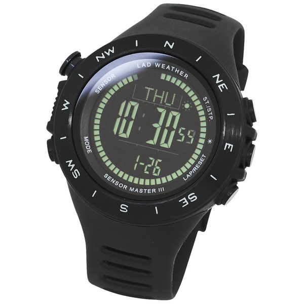Lad Weather Digital Watch, Thermometer, Pedometer, 328.1 ft (100 m), Waterproof Watch