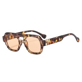 YAMEIZE Retro Pilot Sunglasses for Men Women Square 70s Sunglasses Pilot Double Bridge Vintage Shades Trendy Sun Glasses UV400 Protection